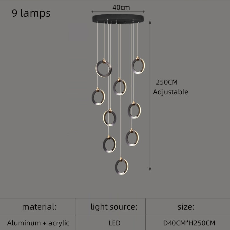 Ring aluminum chandelier