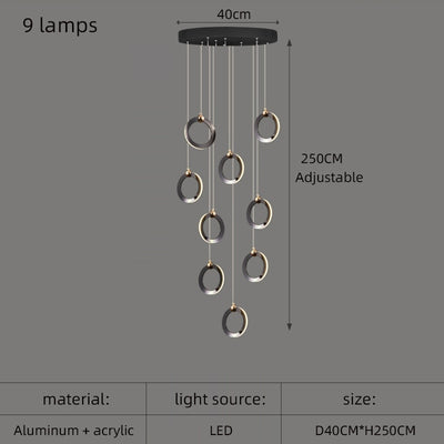 Ring aluminum chandelier