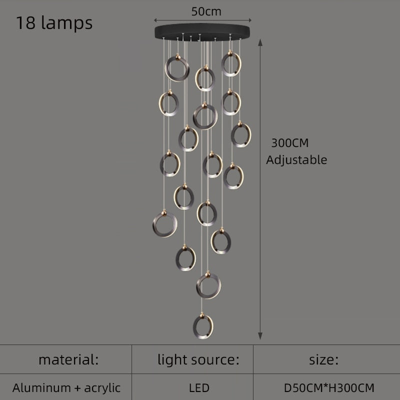 Ring aluminum chandelier