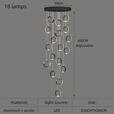 Ring aluminum chandelier