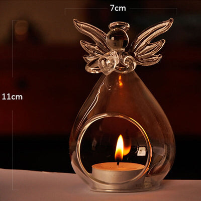 Creative Angel Glass Crystal Hanging Light Candle