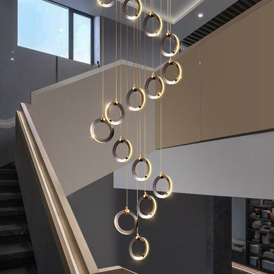 Ring aluminum chandelier