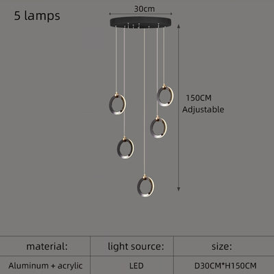 Ring aluminum chandelier