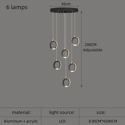 Ring aluminum chandelier