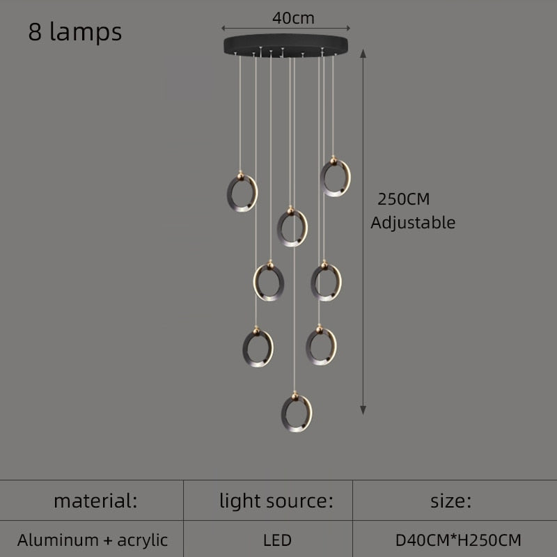 Ring aluminum chandelier