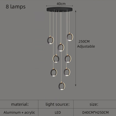 Ring aluminum chandelier