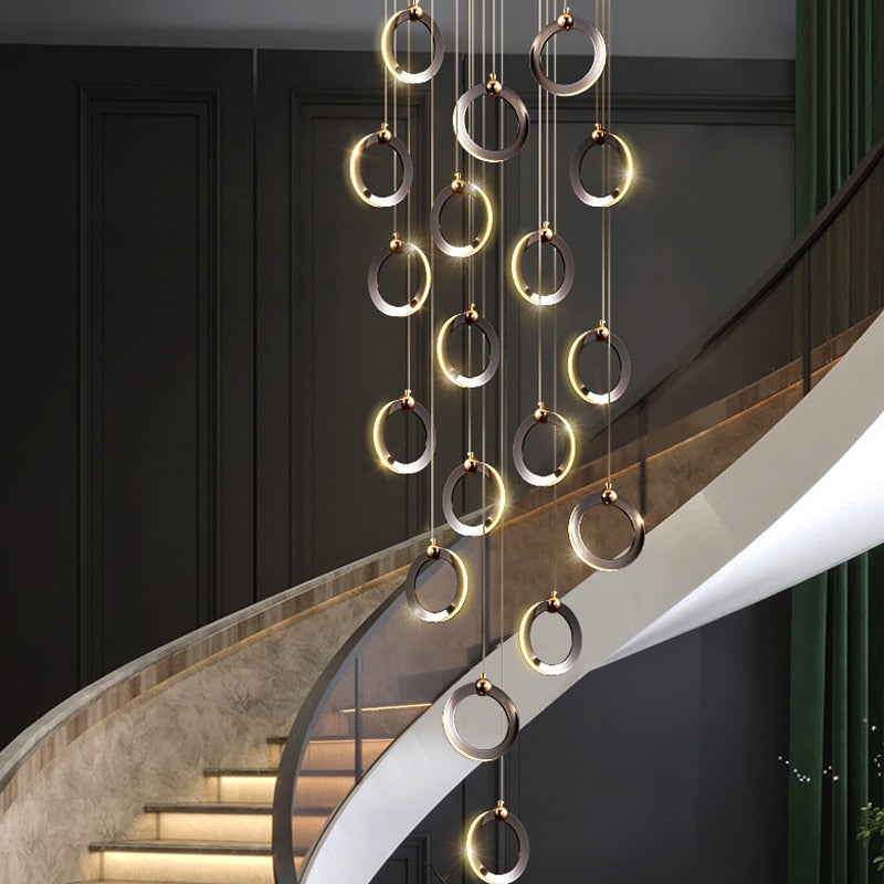 Ring aluminum chandelier