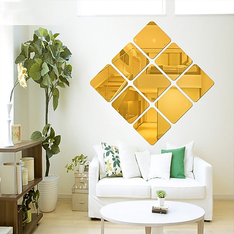 3D Mirror Square Vinyl Removable Wall Sticker