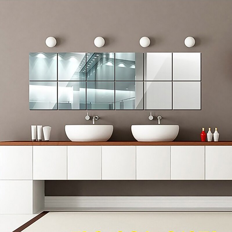 3D Mirror Square Vinyl Removable Wall Sticker
