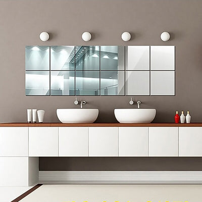 3D Mirror Square Vinyl Removable Wall Sticker