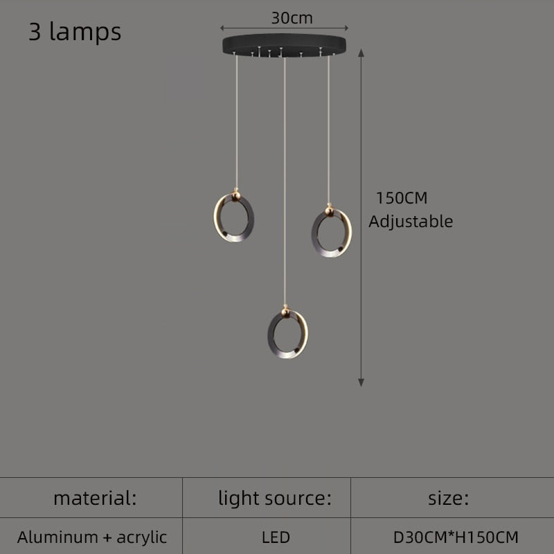 Ring aluminum chandelier