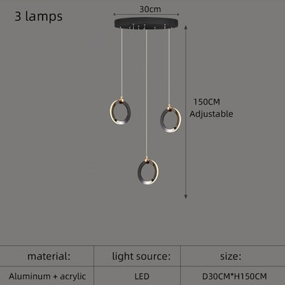 Ring aluminum chandelier
