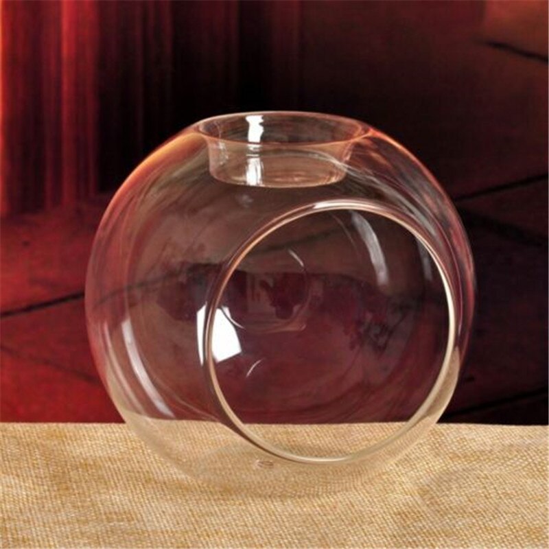 Round Hollow Crystal Glass Hanging Candle