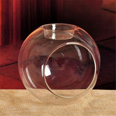 Round Hollow Crystal Glass Hanging Candle