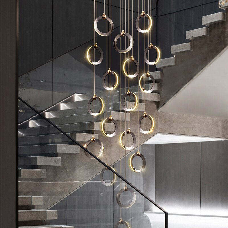 Ring aluminum chandelier