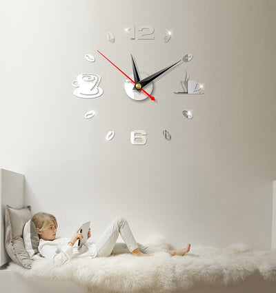 DIY 3D Clock Number Wall Mirror Sticker