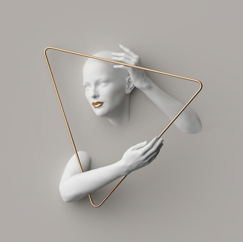 Abstract Artwork In Gold Frame