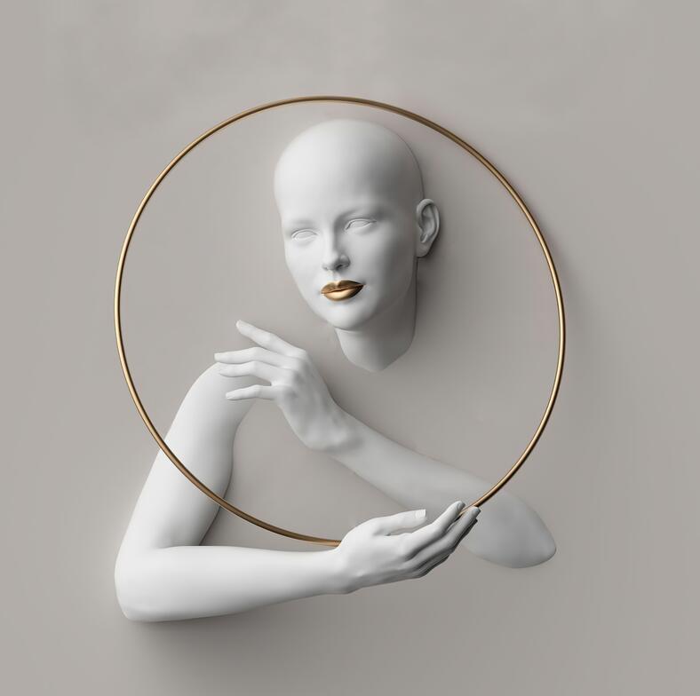 Abstract Artwork In Gold Frame
