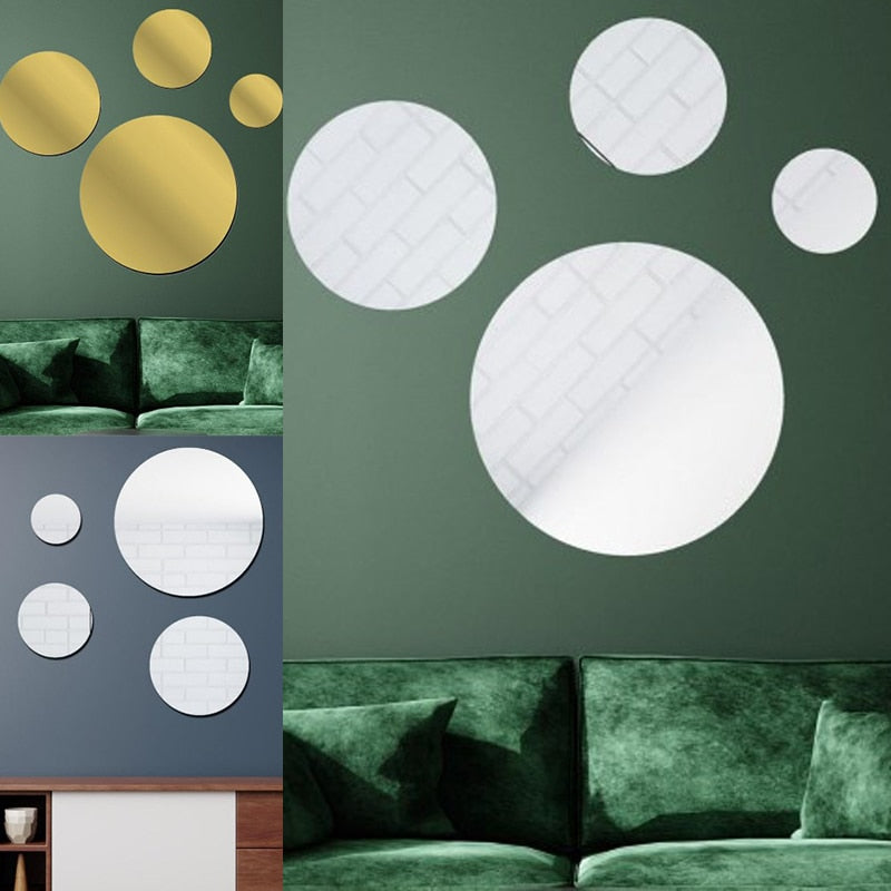 Round 3D Mirror Wall Sticker
